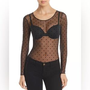 SPANX Women's  Sheer Fashion Long-Sleeve Dot Bodysuit
